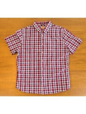 TRE VERO Plaid Short Sleeve Button Down 100% Cotton Shirt Men's Size XL